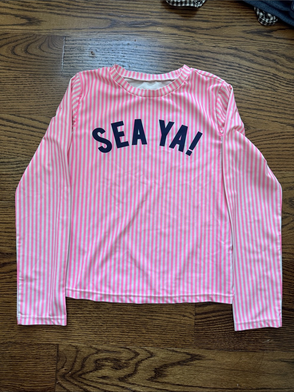 Gap Pink Stripe Rash Guard - "SEA YA!"